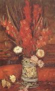 Vincent Van Gogh Vase with Red Gladioli (nn04) oil painting on canvas